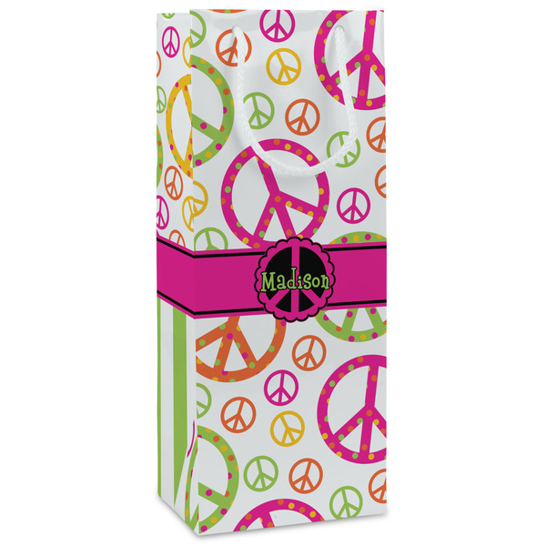 Custom Peace Sign Wine Gift Bags (Personalized)