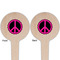 Peace Sign Wooden 4" Food Pick - Round - Double Sided - Front & Back