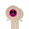 Peace Sign Wooden 4" Food Pick - Round - Single Sided - Front & Back