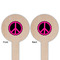 Peace Sign Wooden 6" Food Pick - Round - Double Sided - Front & Back