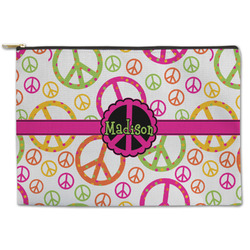 Peace Sign Zipper Pouch - Large - 12.5"x8.5" (Personalized)