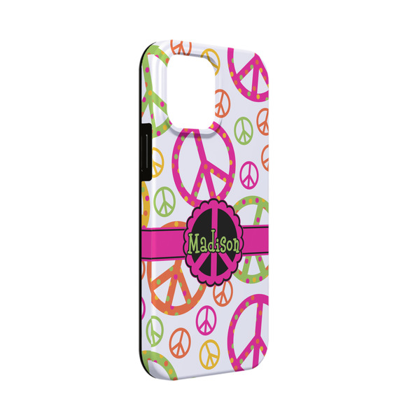 Custom Peace Sign iPhone Case - Rubber Lined - iPhone 13 Mini (Personalized)