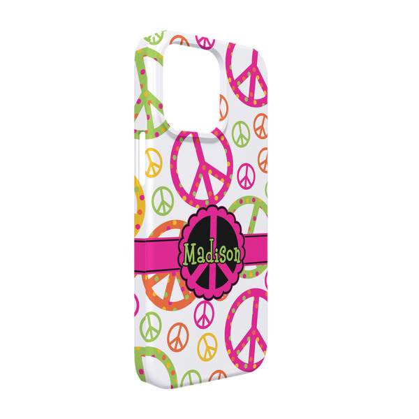 Custom Peace Sign iPhone Case - Plastic - iPhone 13 Pro (Personalized)