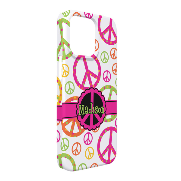 Custom Peace Sign iPhone Case - Plastic - iPhone 13 Pro Max (Personalized)