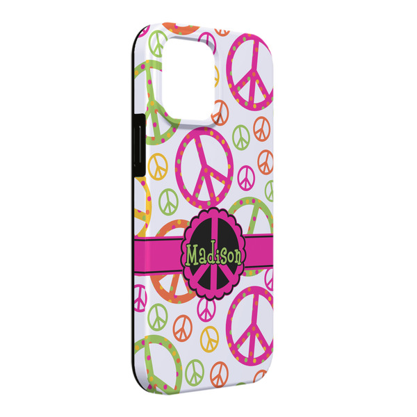 Custom Peace Sign iPhone Case - Rubber Lined - iPhone 13 Pro Max (Personalized)