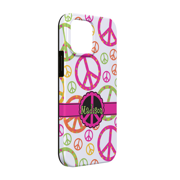 Custom Peace Sign iPhone Case - Rubber Lined - iPhone 13 Pro (Personalized)