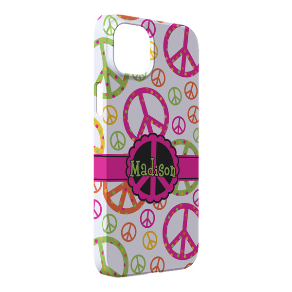 Custom Peace Sign iPhone Case - Plastic - iPhone 14 Plus (Personalized)