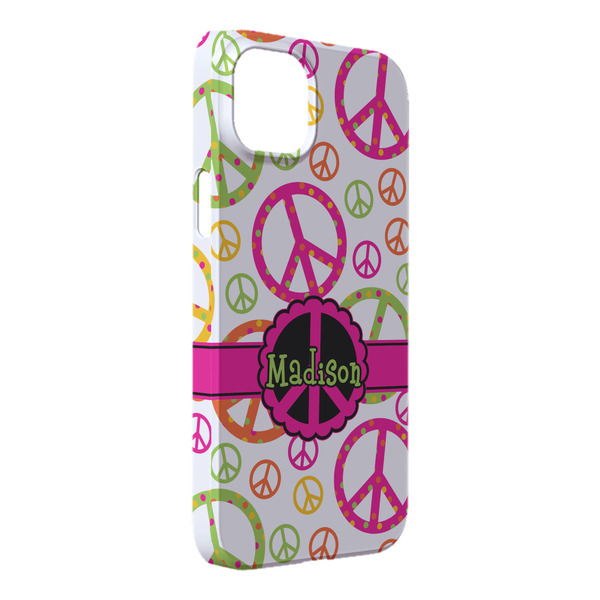 Custom Peace Sign iPhone Case - Plastic - iPhone 14 Pro Max (Personalized)