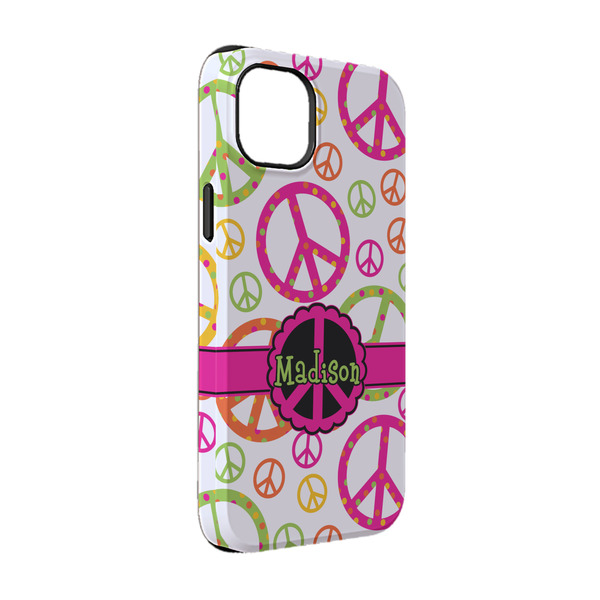 Custom Peace Sign iPhone Case - Rubber Lined - iPhone 14 Pro (Personalized)