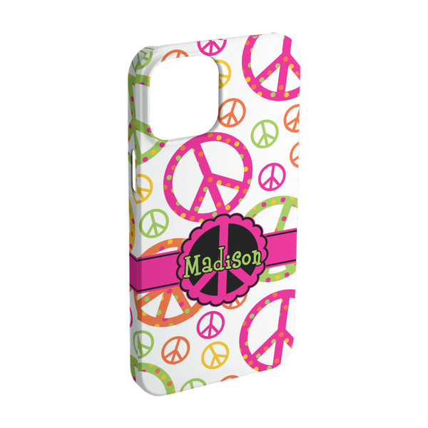 Custom Peace Sign iPhone Case - Plastic - iPhone 15 (Personalized)