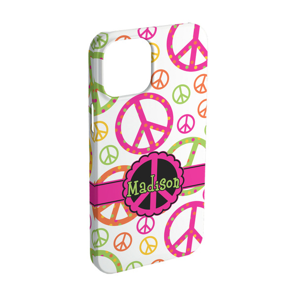 Custom Peace Sign iPhone Case - Plastic - iPhone 15 Pro (Personalized)