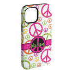 Peace Sign iPhone Case - Rubber Lined - iPhone 15 Pro Max (Personalized)