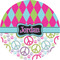 Harlequin & Peace Signs 1" Multipurpose Round Labels - Single Sticker