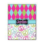 Harlequin & Peace Signs Wood Print - 11x14 (Personalized)