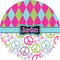 Harlequin & Peace Signs 2" Multipurpose Round Labels - Single Sticker