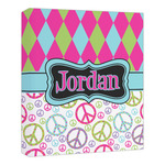 Harlequin & Peace Signs Canvas Print - 20x24 (Personalized)