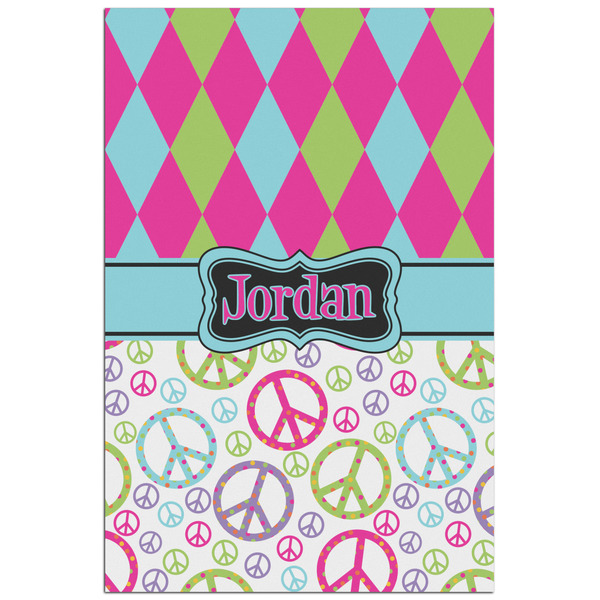 Custom Harlequin & Peace Signs Poster - Matte - 24x36 (Personalized)