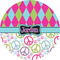 Harlequin & Peace Signs 3" Multipurpose Round Labels - Single Sticker