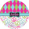 Harlequin & Peace Signs 5" Multipurpose Round Label - Single Sticker