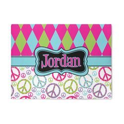 Harlequin & Peace Signs 5' x 7' Indoor Area Rug (Personalized)