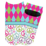 Harlequin & Peace Signs Adult Ankle Socks