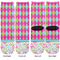 Harlequin & Peace Signs Adult Crew Socks - Double Pair - Front and Back - Apvl