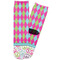 Harlequin & Peace Signs Adult Crew Socks - Single Pair - Front and Back