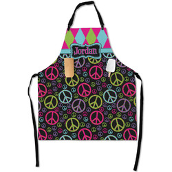 Harlequin & Peace Signs Apron With Pockets w/ Name or Text