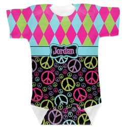 Harlequin & Peace Signs Baby Bodysuit 6-12 (Personalized)