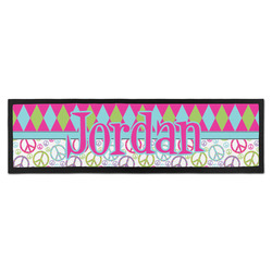 Harlequin & Peace Signs Bar Mat (Personalized)