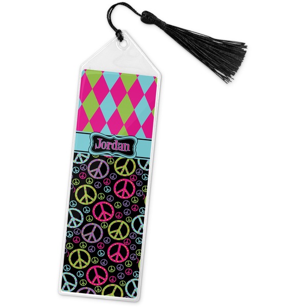 Custom Harlequin & Peace Signs Book Mark w/Tassel (Personalized)