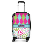 Harlequin & Peace Signs Suitcase (Personalized)