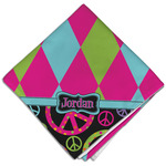 Harlequin & Peace Signs Cloth Dinner Napkin - Single w/ Name or Text