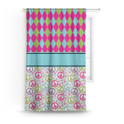 Harlequin & Peace Signs Curtain Panel - Custom Size