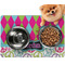 Harlequin & Peace Signs Dog Food Mat - Small LIFESTYLE