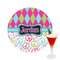 Harlequin & Peace Signs Drink Topper - Medium - Single with Drink