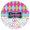 Harlequin & Peace Signs Drink Topper - Medium - Single