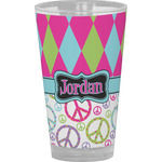 Harlequin & Peace Signs Pint Glass - Full Color (Personalized)