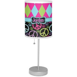 Harlequin & Peace Signs 7" Drum Lamp with Shade Linen (Personalized)