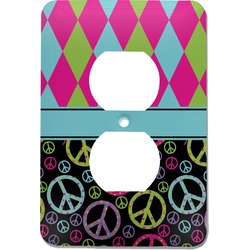 Harlequin & Peace Signs Electric Outlet Plate