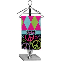 Harlequin & Peace Signs Finger Tip Towel - Full Print (Personalized)