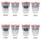 Harlequin & Peace Signs Glass Shot Glass - with gold rim - Set of 4 - APPROVAL