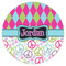 Harlequin & Peace Signs Icing Circle - Medium - Single