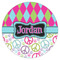 Harlequin & Peace Signs Icing Circle - Small - Single