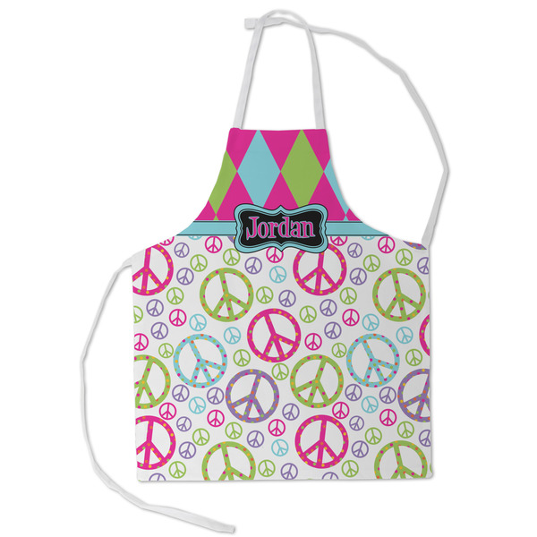 Custom Harlequin & Peace Signs Kid's Apron - Small (Personalized)