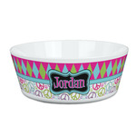 Harlequin & Peace Signs Kid's Bowl (Personalized)