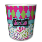 Harlequin & Peace Signs Plastic Tumbler 6oz (Personalized)