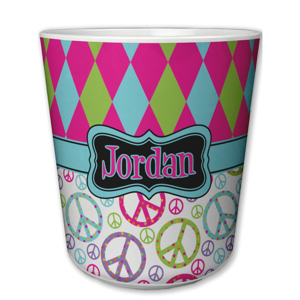 Custom Harlequin & Peace Signs Plastic Tumbler 6oz (Personalized)