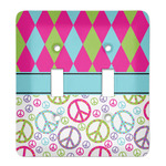 Harlequin & Peace Signs Light Switch Cover (2 Toggle Plate)