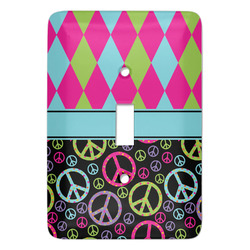 Harlequin & Peace Signs Light Switch Cover (Single Toggle)